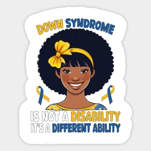 Down Syndrome Awareness Black American Afro Hair Trisomy 21 Sticker
